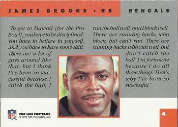 1991 Pro Line Portraits #4 James Brooks Back