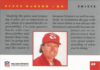 1991 Pro Line Portraits #69 Steve DeBerg Back