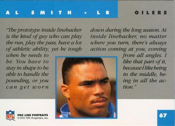 1991 Pro Line Portraits #67 Al Smith Back