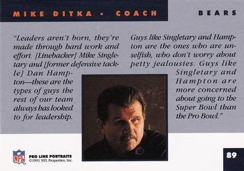 1991 Pro Line Portraits #89 Mike Ditka Back