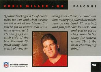 1991 Pro Line Portraits #95 Chris Miller Back