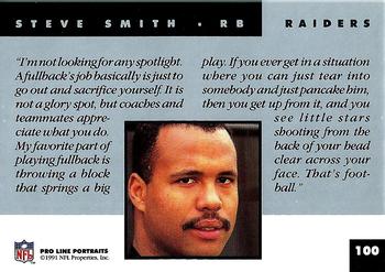 1991 Pro Line Portraits #100 Steve Smith Back