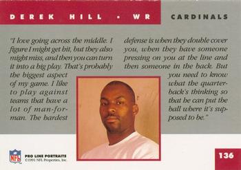 1991 Pro Line Portraits #136 Derek Hill Back