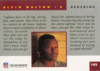 1991 Pro Line Portraits #142 Alvin Walton Back