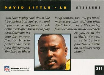 1991 Pro Line Portraits #211 David Little Back