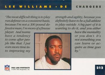 1991 Pro Line Portraits #212 Lee Williams Back