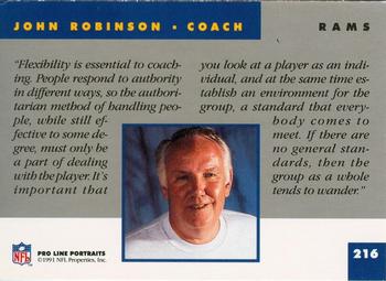 1991 Pro Line Portraits #216 John Robinson Back
