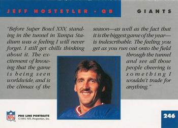 1991 Pro Line Portraits #246 Jeff Hostetler Back