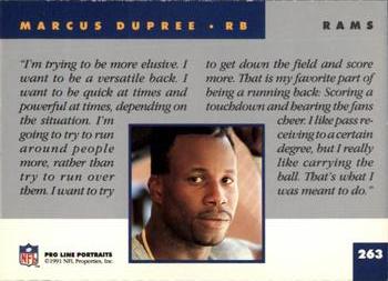 1991 Pro Line Portraits #263 Marcus Dupree Back