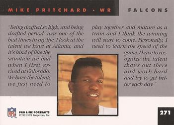 1991 Pro Line Portraits #271 Mike Pritchard Back