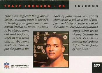 1991 Pro Line Portraits #277 Tracy Johnson Back