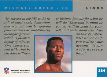 1991 Pro Line Portraits #284 Michael Cofer Back