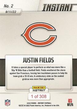 2022 Panini Instant NFL #2 Justin Fields Back