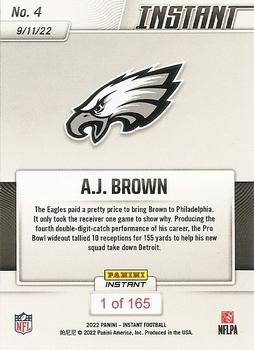 2022 Panini Instant NFL #4 A.J. Brown Back