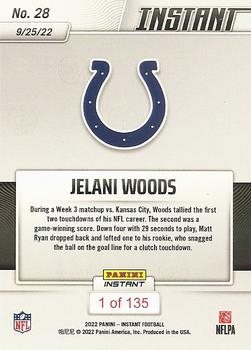 2022 Panini Instant NFL #28 Jelani Woods Back