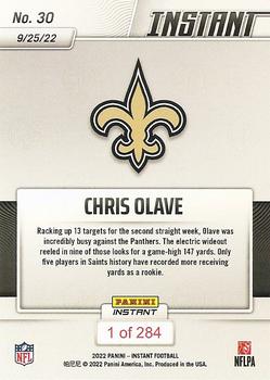 2022 Panini Instant NFL #30 Chris Olave Back