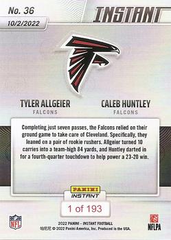 2022 Panini Instant NFL #36 Tyler Allgeier / Caleb Huntley Back
