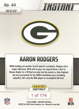 2022 Panini Instant NFL #44 Aaron Rodgers Back