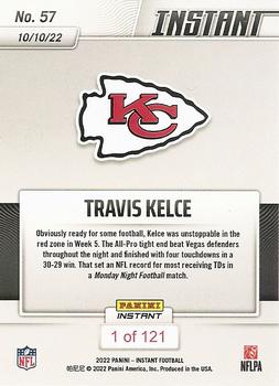 2022 Panini Instant NFL #57 Travis Kelce Back