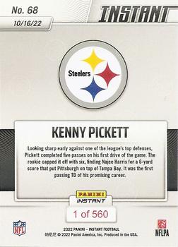 2022 Panini Instant NFL #68 Kenny Pickett Back