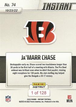 2022 Panini Instant NFL #74 Ja'Marr Chase Back