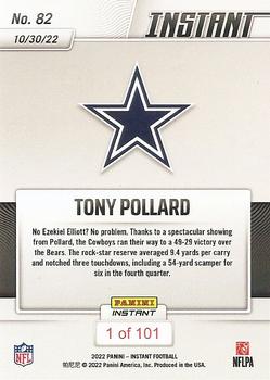 2022 Panini Instant NFL #82 Tony Pollard Back