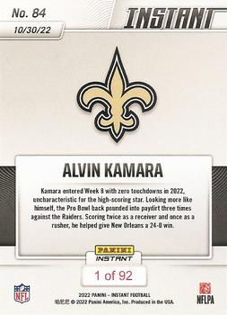 2022 Panini Instant NFL #84 Alvin Kamara Back