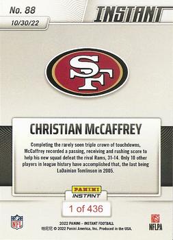 2022 Panini Instant NFL #88 Christian McCaffrey Back