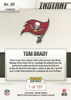 2022 Panini Instant NFL #98 Tom Brady Back