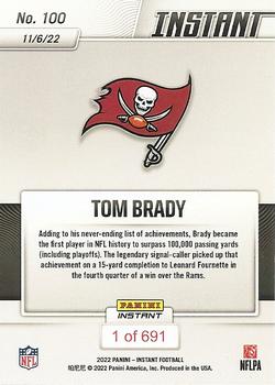 2022 Panini Instant NFL #100 Tom Brady Back