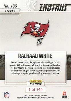 2022 Panini Instant NFL #136 Rachaad White Back