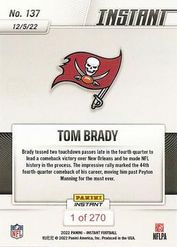 2022 Panini Instant NFL #137 Tom Brady Back