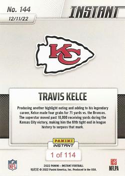 2022 Panini Instant NFL #144 Travis Kelce Back
