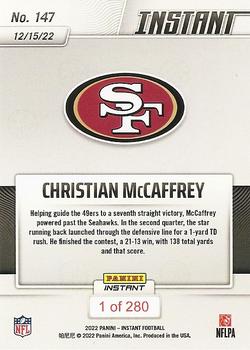 2022 Panini Instant NFL #147 Christian McCaffrey Back