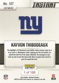 2022 Panini Instant NFL #157 Kayvon Thibodeaux Back