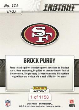 2022 Panini Instant NFL #174 Brock Purdy Back