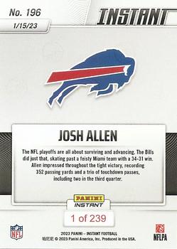 2022 Panini Instant NFL #196 Josh Allen Back