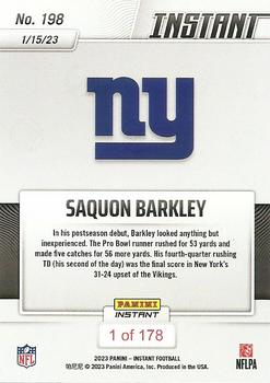 2022 Panini Instant NFL #198 Saquon Barkley Back