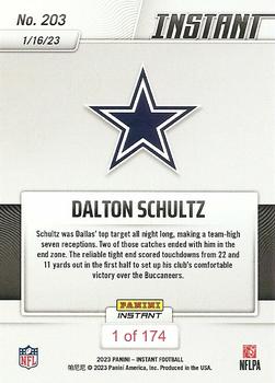 2022 Panini Instant NFL #203 Dalton Schultz Back