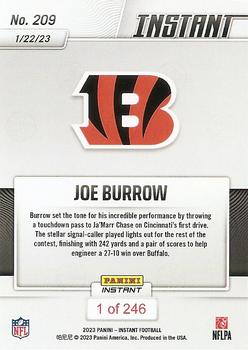 2022 Panini Instant NFL #209 Joe Burrow Back