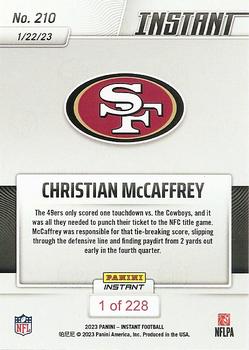 2022 Panini Instant NFL #210 Christian McCaffrey Back