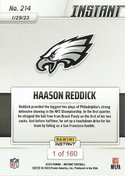 2022 Panini Instant NFL #214 Haason Reddick Back