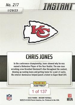2022 Panini Instant NFL #217 Chris Jones Back