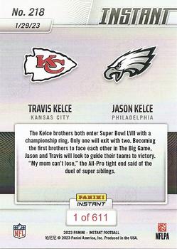 2022 Panini Instant NFL #218 Travis Kelce / Jason Kelce Back
