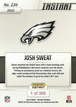 2022 Panini Instant NFL #234 Josh Sweat Back