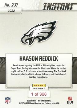 2022 Panini Instant NFL #237 Haason Reddick Back