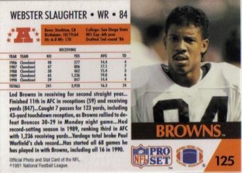 1991 Pro Set #125 Webster Slaughter Back
