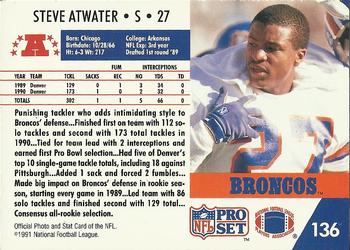 1991 Pro Set #136 Steve Atwater Back