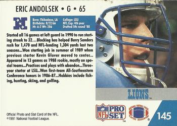 1991 Pro Set #145 Eric Andolsek Back