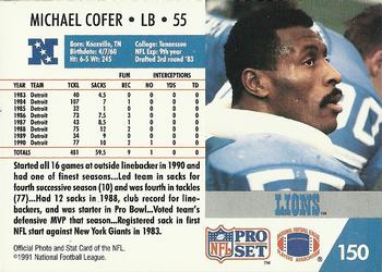 1991 Pro Set #150 Michael Cofer Back